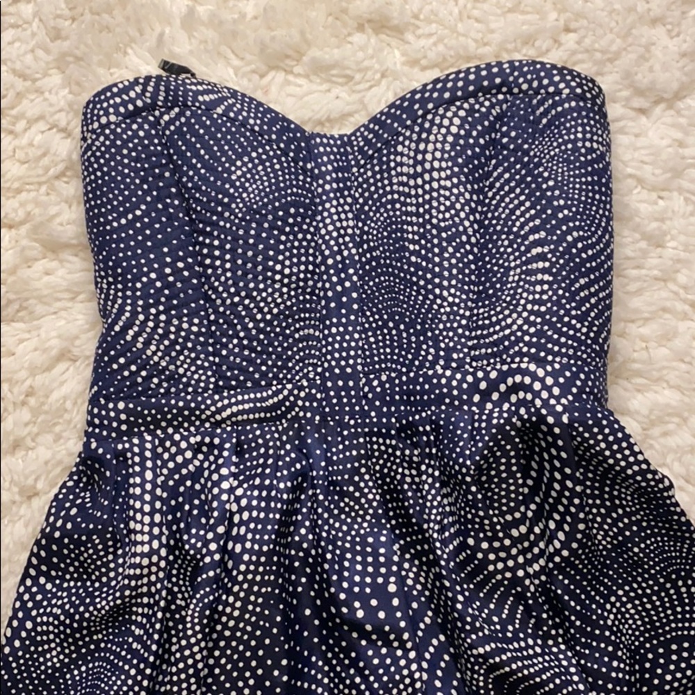 Strapless polka dot dress